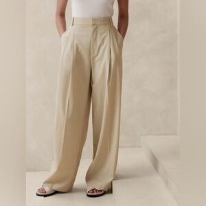 NWOT! Banana Republic Tan Siena Wide-Leg Italian Wool Pant - Multiple 💛